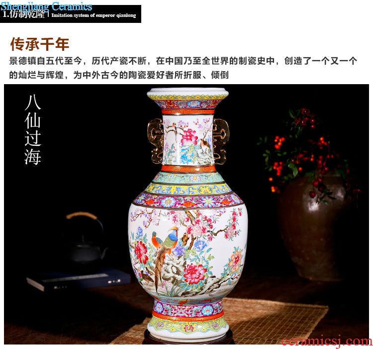 Jingdezhen ceramic handmade antique flower arrangement of blue and white porcelain vase new sitting room of Chinese style household porcelain decorative furnishing articles