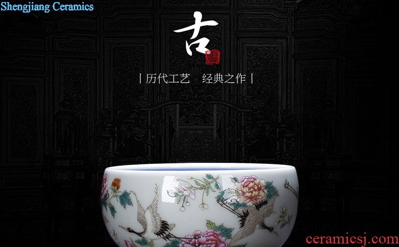 Holy big ceramic kung fu tea cups a hoard of green enamel decorated butterfly master sample tea cup all hand of jingdezhen tea service