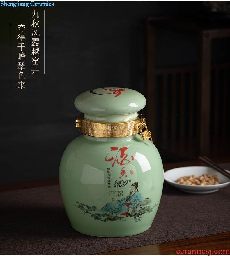 Empty wine bottle 1 catty creative decoration with antique jingdezhen ceramic liquor jar hip home accept customization