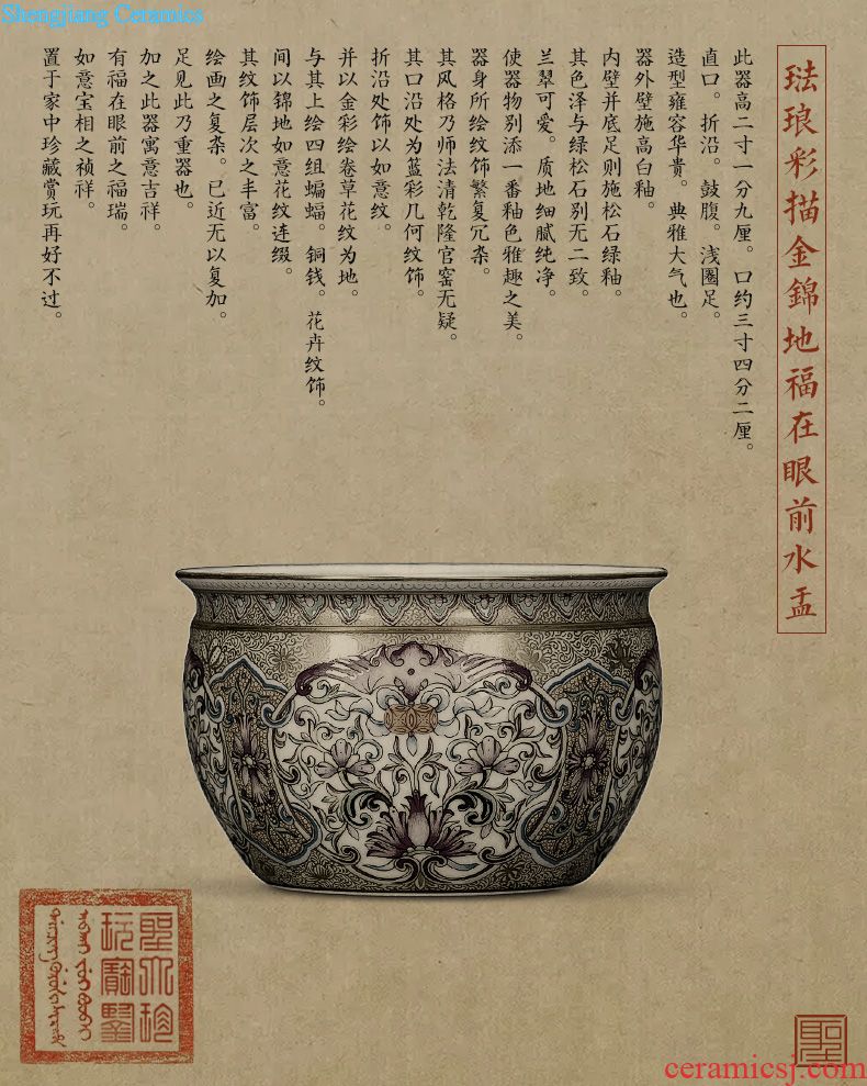 Holy big ceramic tea pot hand-painted pastel green wanli storage POTS of tea caddy warehouse fittings of jingdezhen tea service