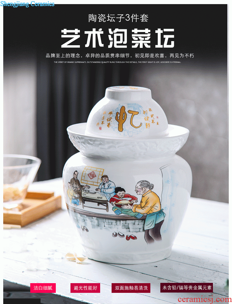 Crack glaze kiln tank barrel jars of jingdezhen ceramic bacon kimchi kitchen storage vessels