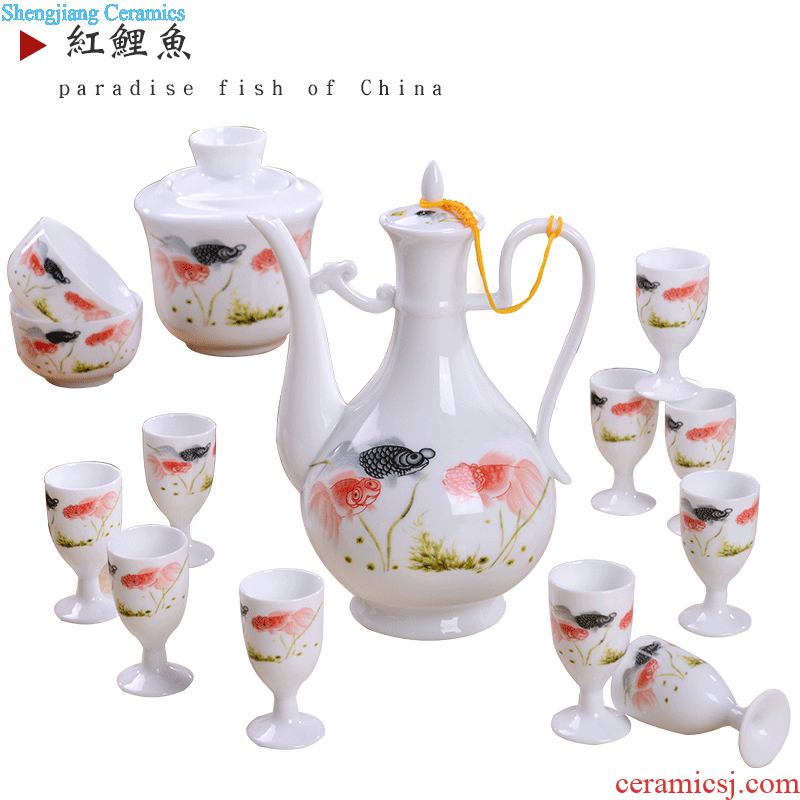 Jingdezhen ceramic household archaize earthenware bubble wine wine jar it 10 jins 20 jins hip flask bottles with tap