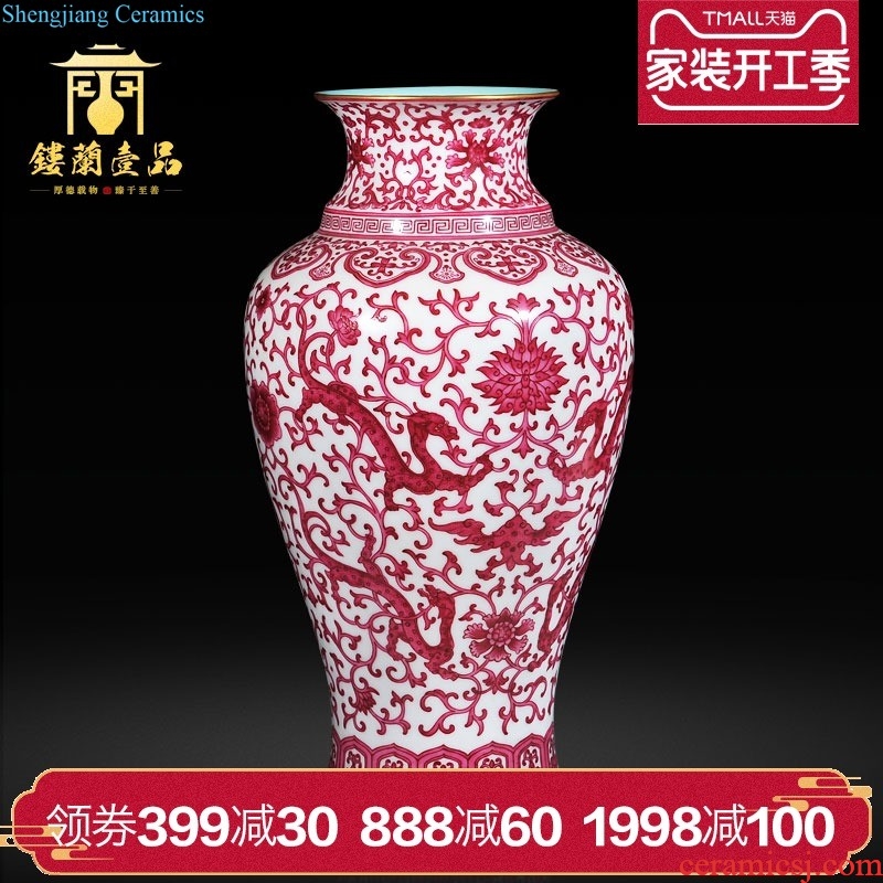 Jingdezhen imperial kiln chinaware archaize qing qianlong pastel spends set of gourd vases, sitting room adornment is placed