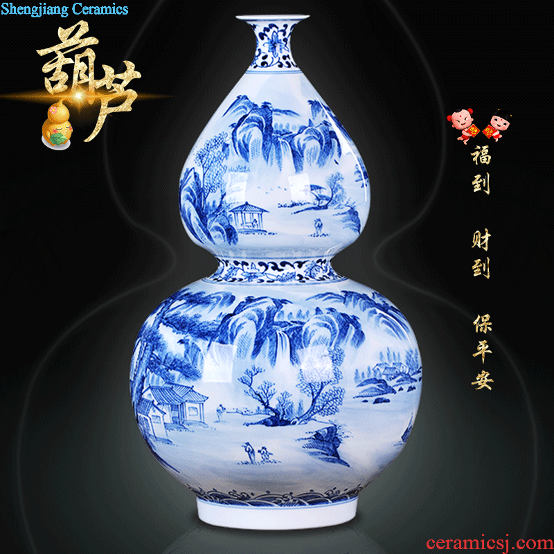 Manual creative jingdezhen ceramics wine furnishing articles bookcase sitting room adornment art vase dried flower vase