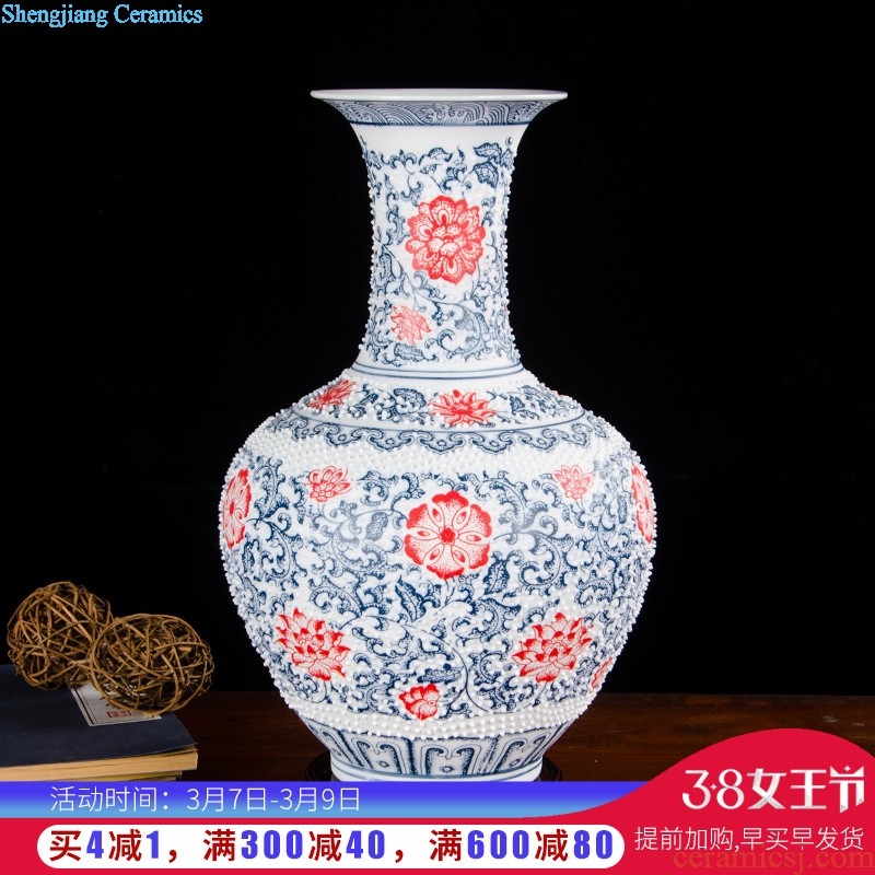 Master of jingdezhen ceramics from manual hand-painted enamel vase Angle of the sitting room porch place a few of new Chinese style decoration