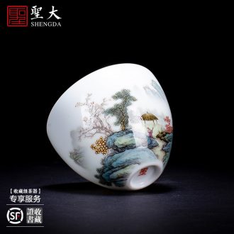 Holy big ceramic kung fu tea set hand-painted porcelain treasure of ancient color lie fa cup sample tea cup cup of jingdezhen tea service master
