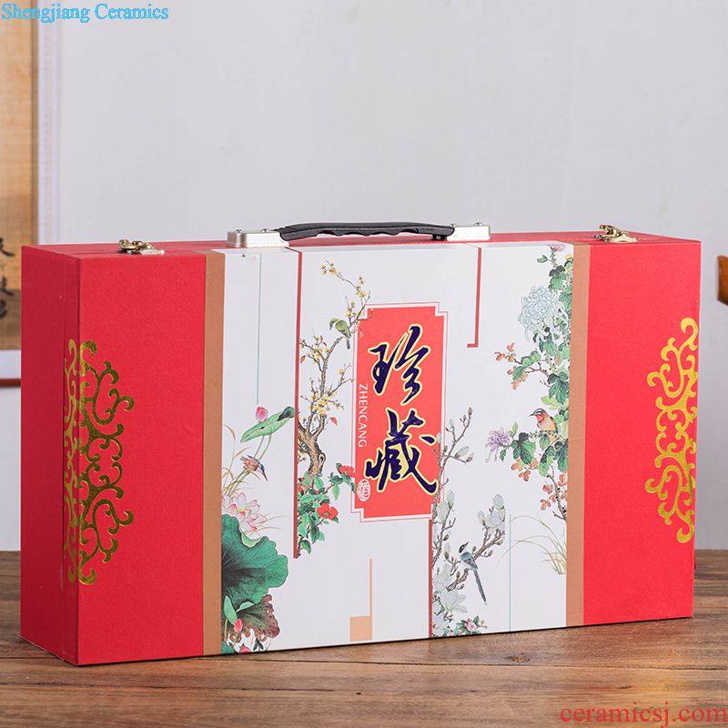 Jingdezhen ceramic it creative decoration 50 kg bottle tea barrel at the end of the storage tank ricer box sealed jar