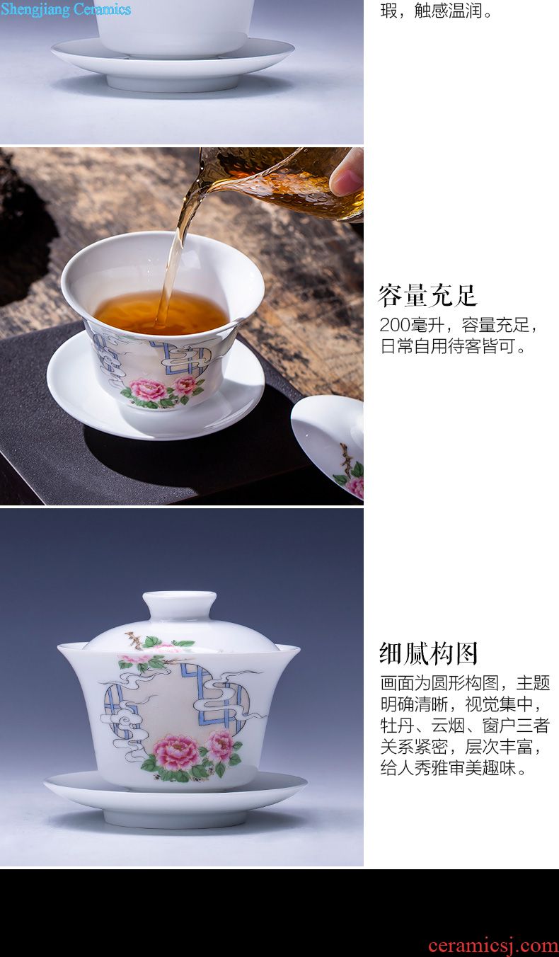 The big hand archaize ceramic sample tea cup jingdezhen blue and white fu lu masters cup all hand kung fu tea cups