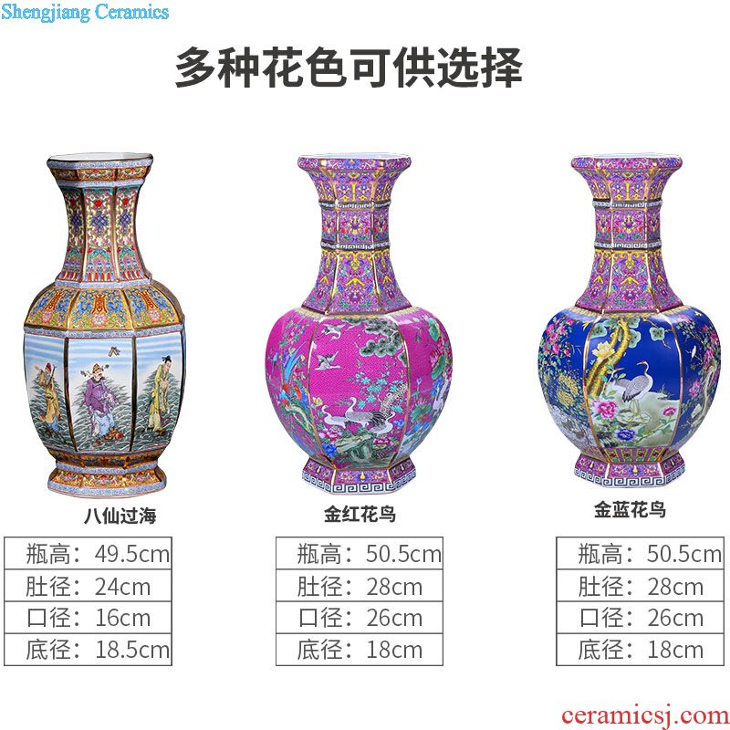 Jingdezhen ceramic handmade antique flower arrangement of blue and white porcelain vase new sitting room of Chinese style household porcelain decorative furnishing articles