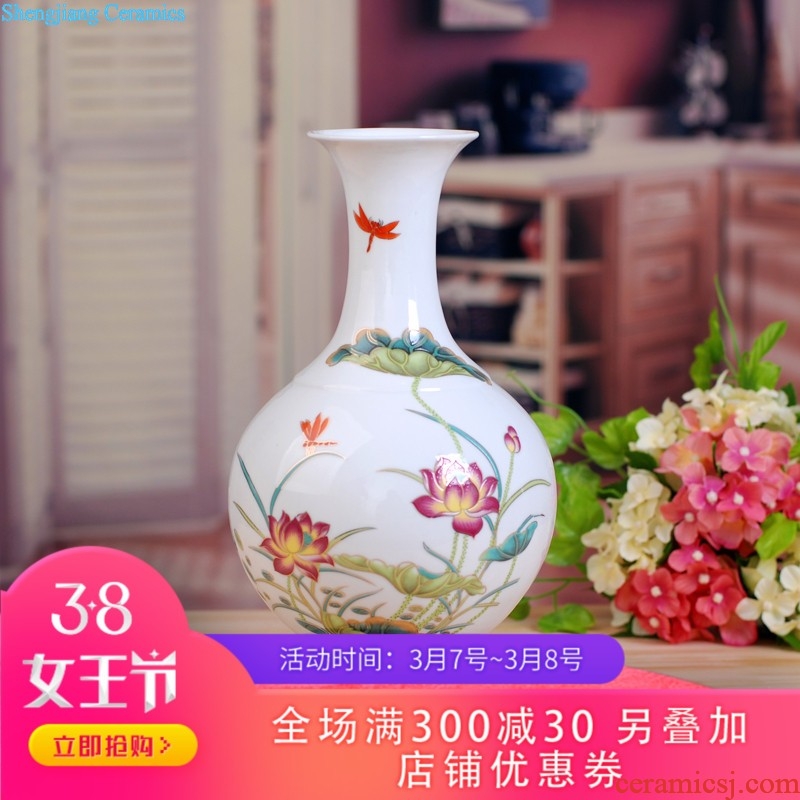 Modern fashion 163 jingdezhen ceramics thin foetus porcelain vase thin foetus bottle "chrysanthemum patterns" gift box packaging