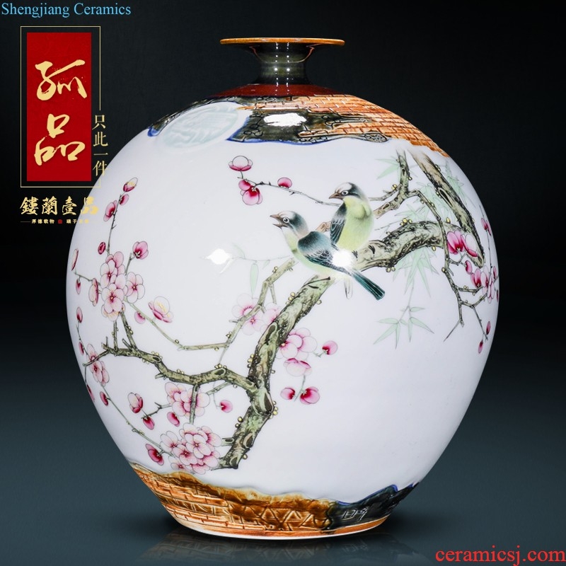 Jingdezhen ceramics hand-painted antique painting of flowers and Chinese style adornment bedroom living room table flower arranging new Chinese style furnishing articles