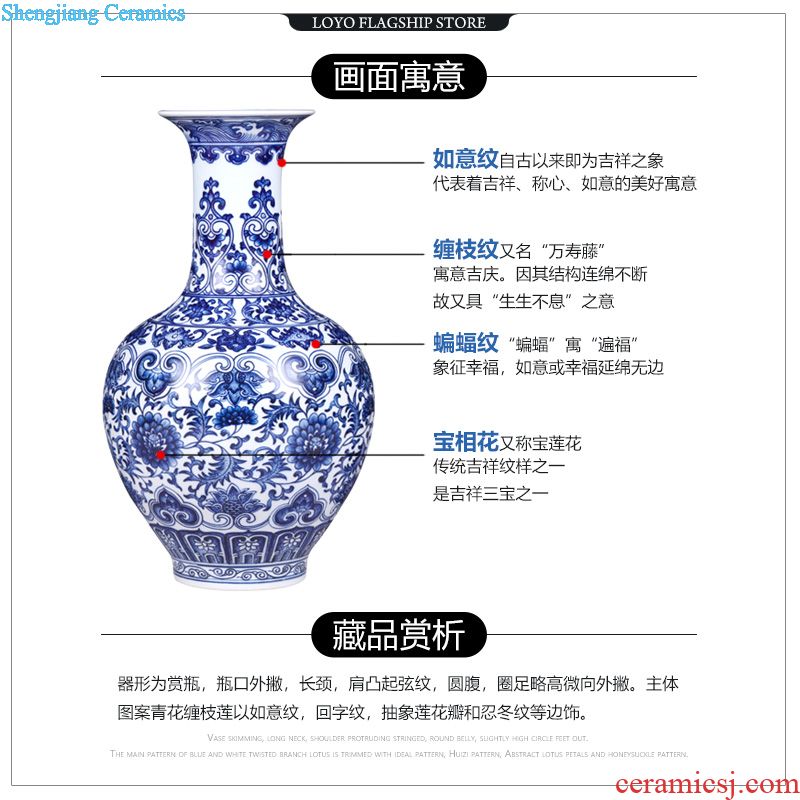 Jingdezhen ceramics vase large red and bright wax gourd bottle of Chinese style household furnishing articles sitting room arranging flowers adorn article