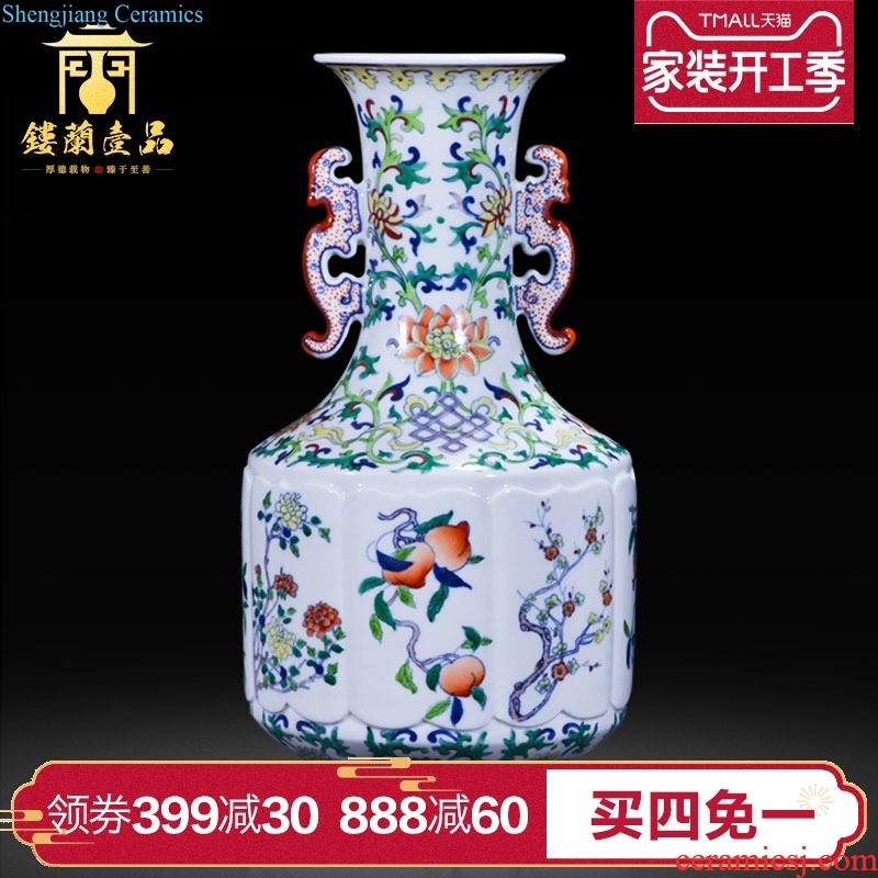 Famous master of jingdezhen ceramics hand-painted enamel vase Charactizing a fine spring Home sitting room adornment is placed