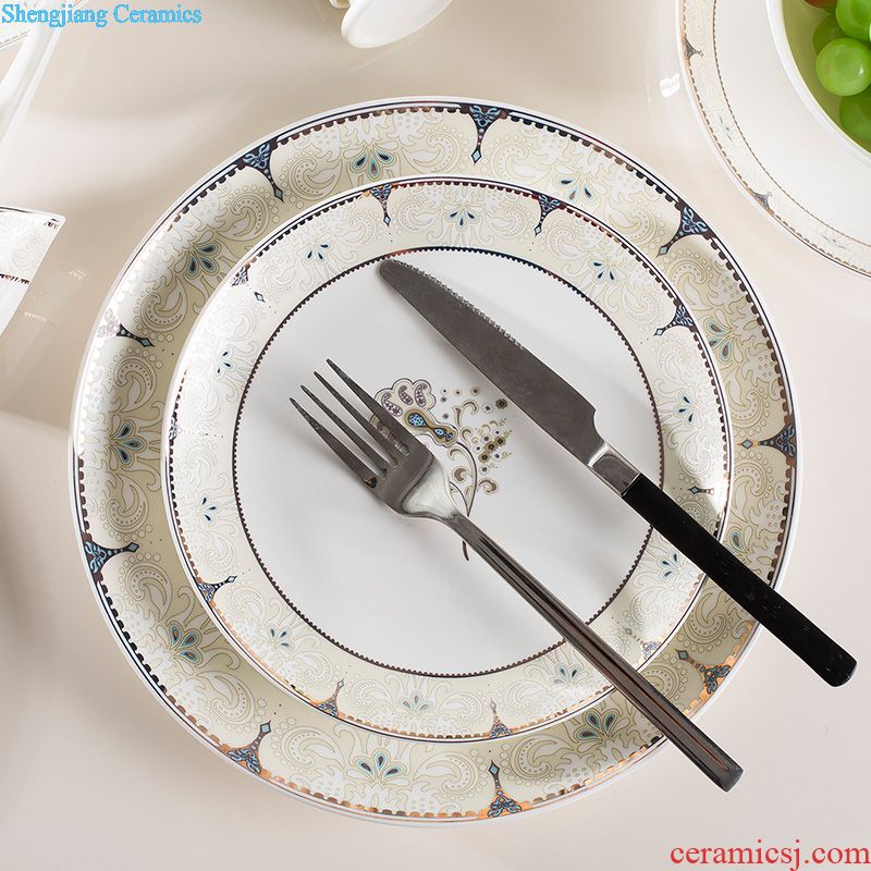 Jingdezhen blue and white porcelain glair bone porcelain tableware Chinese style of eating food dishes to eat bowl high-grade dishes suit household