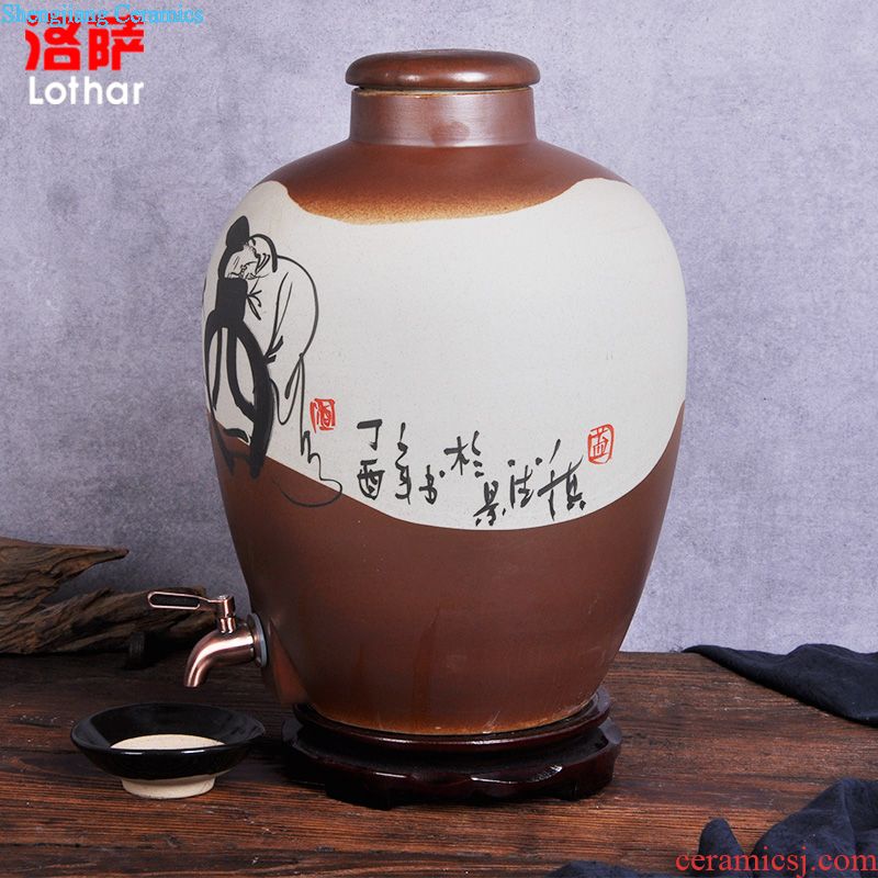 Jingdezhen ceramic foam jar 10 jins 20 jins 30 jins 50 kg archaize pot it barrels of wine bottle liquor altar