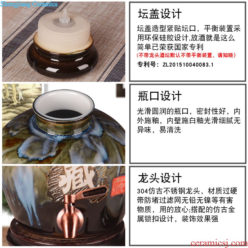 Ceramic bottle home antique Chinese liquor bottle 1 catty 5 jins of 10 small jars empty wine sealed jar