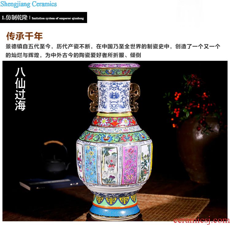 Jingdezhen ceramic handmade antique flower arrangement of blue and white porcelain vase new sitting room of Chinese style household porcelain decorative furnishing articles