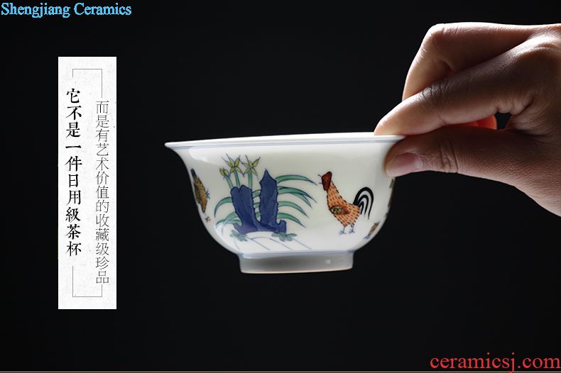 Three frequently hand-painted master of blue and white porcelain cup Tea foam glaze sample tea cup kung fu tea TZS323 ceramic cup