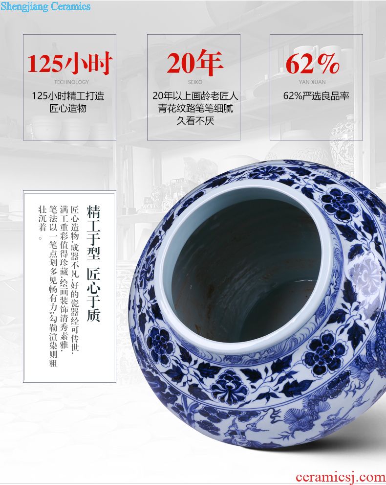 Jingdezhen ceramics hand-painted large vases, flower arrangement sitting room of Chinese style household adornment TV ark rich ancient frame furnishing articles