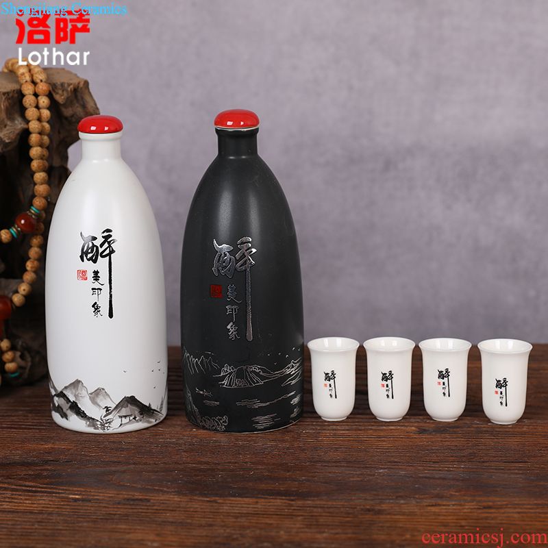 Jingdezhen ceramic barrel barrels 20 jins 30 jins 50 kg of household moistureproof with cover oil cylinder cylinder tank surface tea cake tin