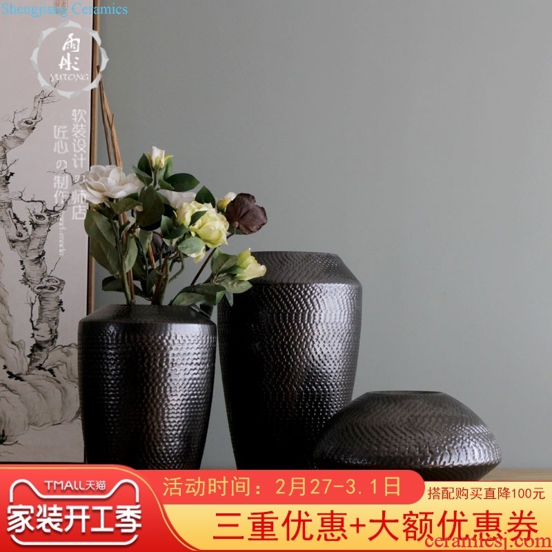 Rain tong home | hand-painted algae suit household jingdezhen ceramics handicraft with cover storage tank furnishing articles