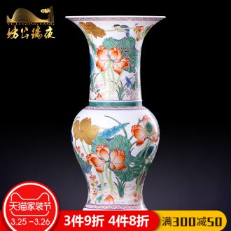Jingdezhen ceramics vase furnishing articles by hand-painted scenery songshan fishing implicit Chinese vase sitting room adornment