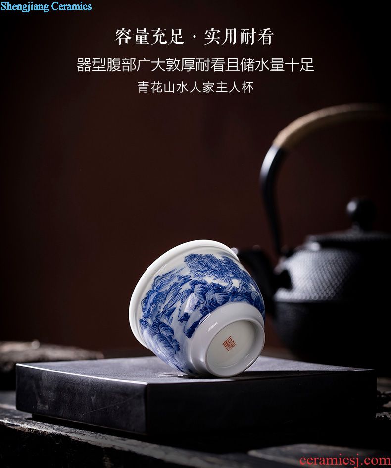 St big ceramic cover set hand-painted porcelain enamel CaiTuan landscapes pattern lid manually jingdezhen tea set with zero