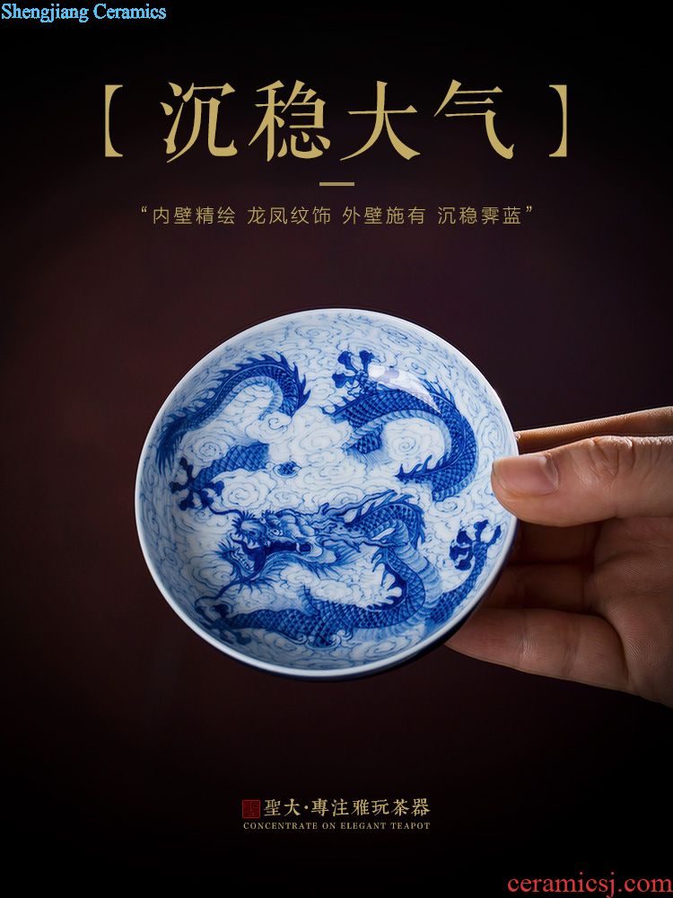 St the ceramic kung fu tea master cup hand-painted jingdezhen blue and white landscape perfectly playable cup tea sample tea cup by hand