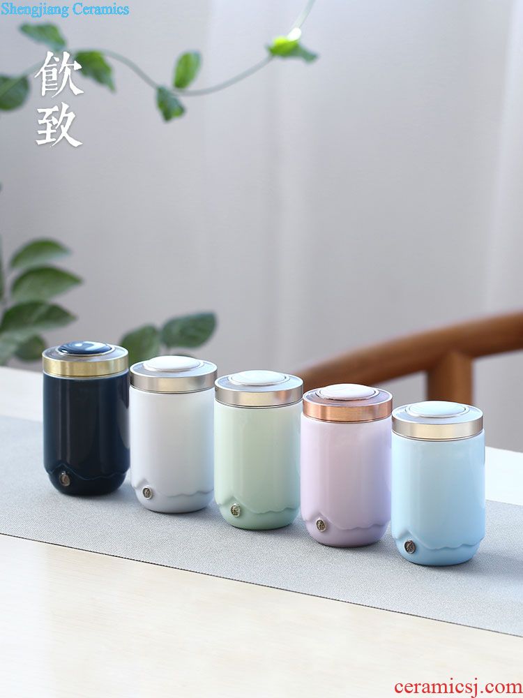 Drink to glaze mini caddy travel save POTS portable ceramic pot tea caddy accompanying seal tea warehouse