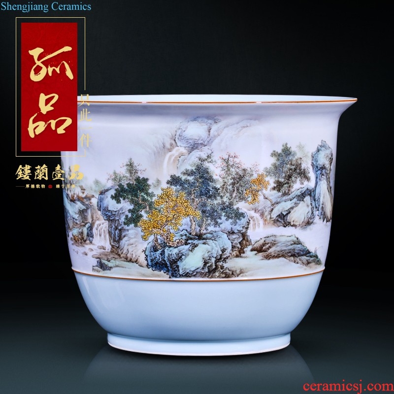 Jingdezhen ceramics hand-painted sculpture collection of new Chinese style household vase sitting room adornment furnishing articles wedding gift