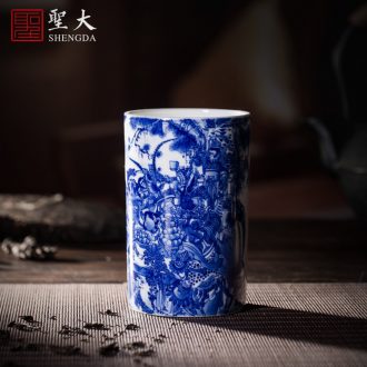 The big ceramic curios Hand painted blue white tara were bottles of jingdezhen porcelain floret bottle act the role ofing is tasted furnishing articles