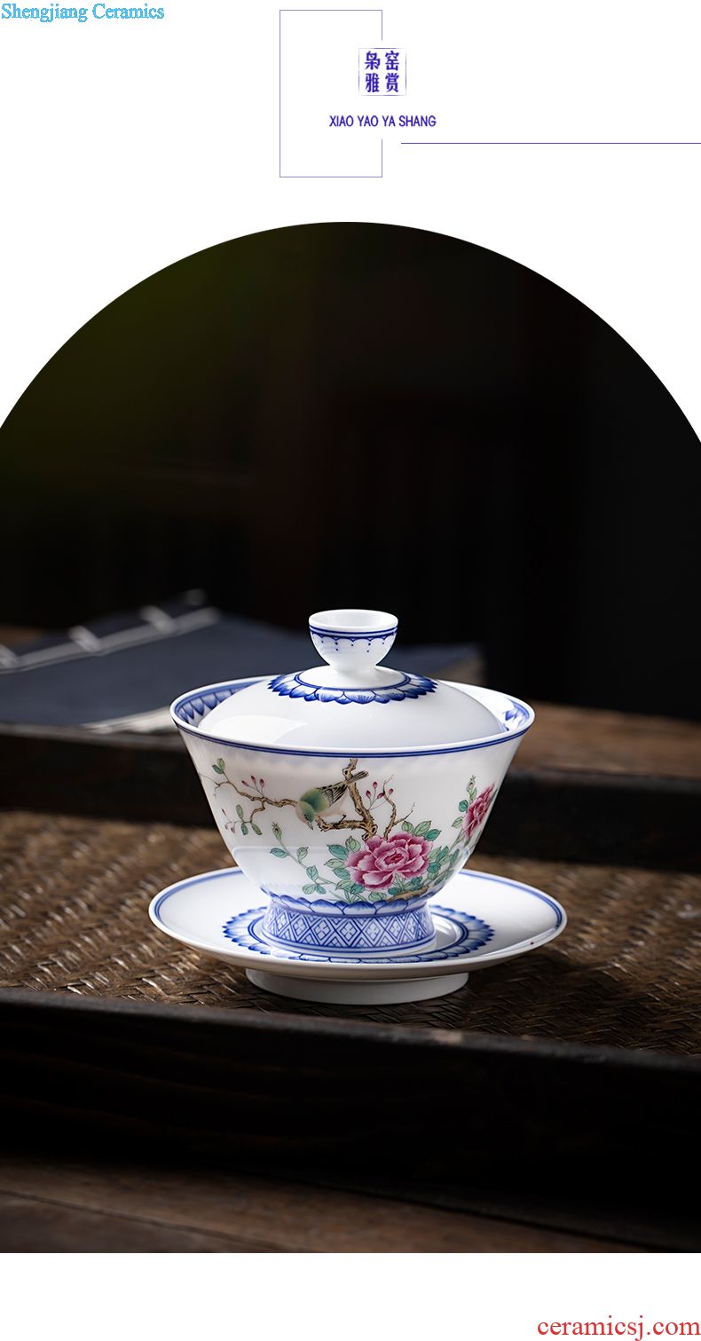 Jingdezhen ceramic wire inlay masters cup by hand Colored enamel sample tea cup individual cup lotus kung fu tea cup