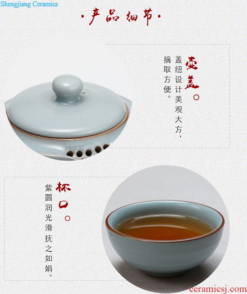 Three frequently hall hand-painted bamboo small ceramic teapot tea ware jingdezhen porcelain S22017 kung fu tea set ceramic pot