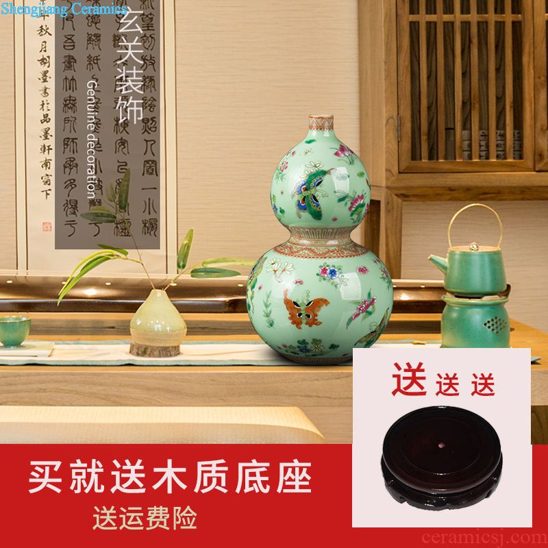 Jingdezhen ceramic hand-painted famille rose porcelain vase furnishing articles opened new Chinese style household decoration craft porcelain gifts