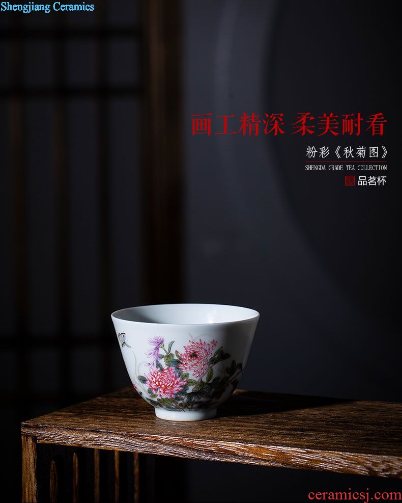 Holy big pure hand-painted ceramic masters cup alum red paint set of spring, summer, autumn and winter cup cup sample tea cup of jingdezhen tea service