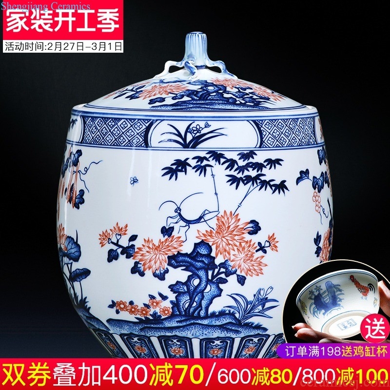 Jingdezhen ceramics hand-painted gift porcelain vase flower arranging place new Chinese style living room TV ark home decoration