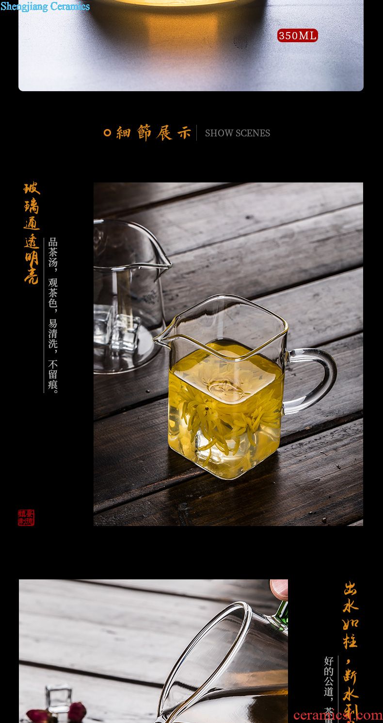 Jingdezhen ebony wood tea six gentleman's suit tea art combination furnishing articles ChaGa kung fu tea accessories with zero