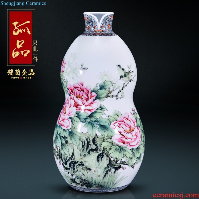 Jingdezhen ceramic color bucket longnu vase sitting room the bedroom TV ark of new Chinese style household decorative items furnishing articles