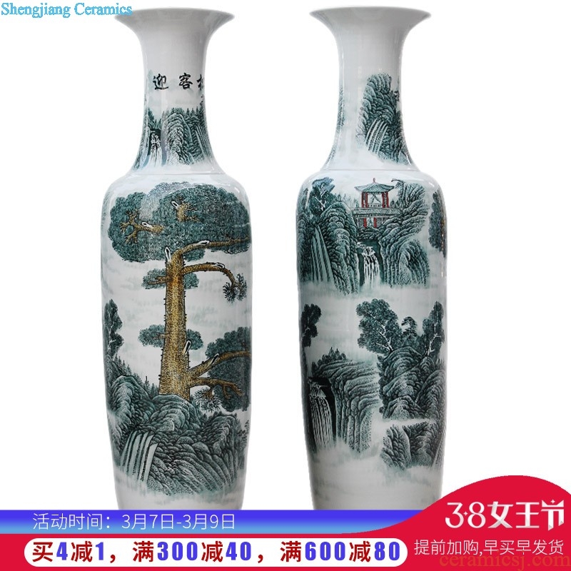 Jingdezhen ceramics qing Ming vase painting of large sitting room the door of the hotel handicraft furnishing articles ornaments