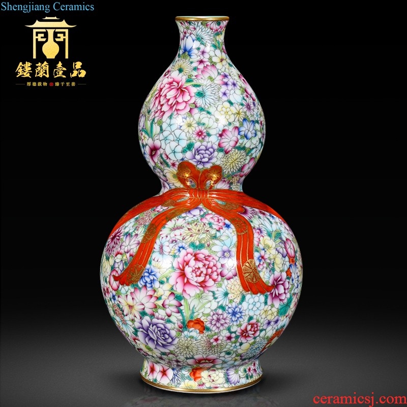 Jingdezhen ceramics hand-painted pastel wealth of large vases, new Chinese style living room flower arranging home furnishing articles