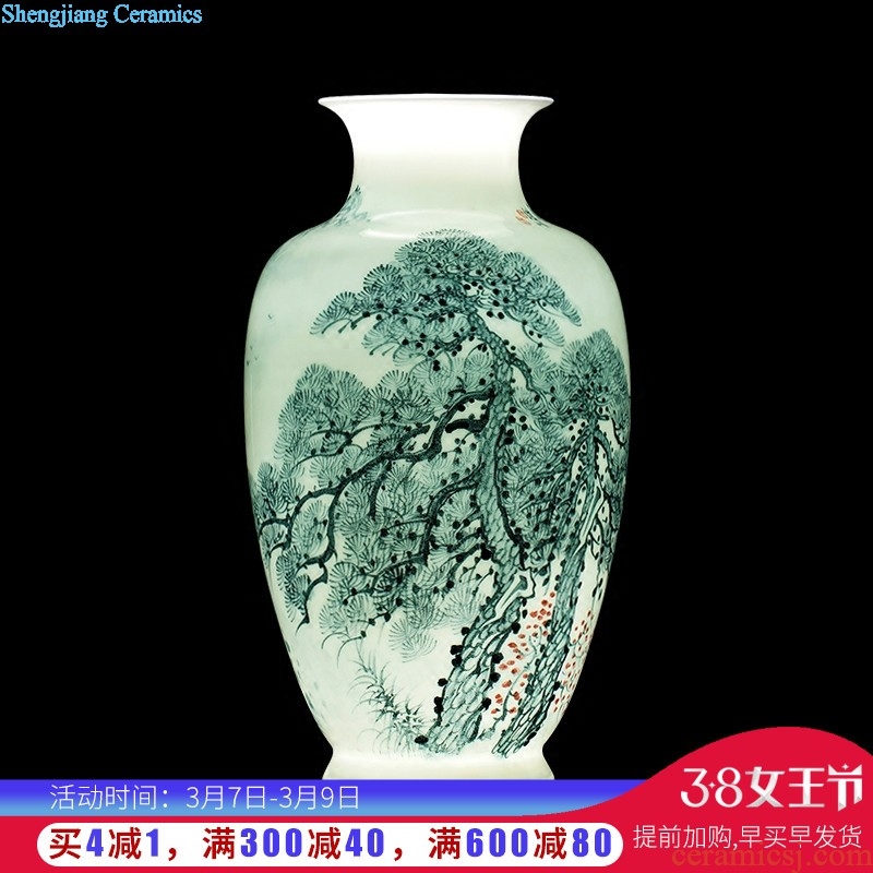 Jingdezhen ceramics antique hand-painted peacock vase sitting room adornment of large Chinese penjing opening gifts