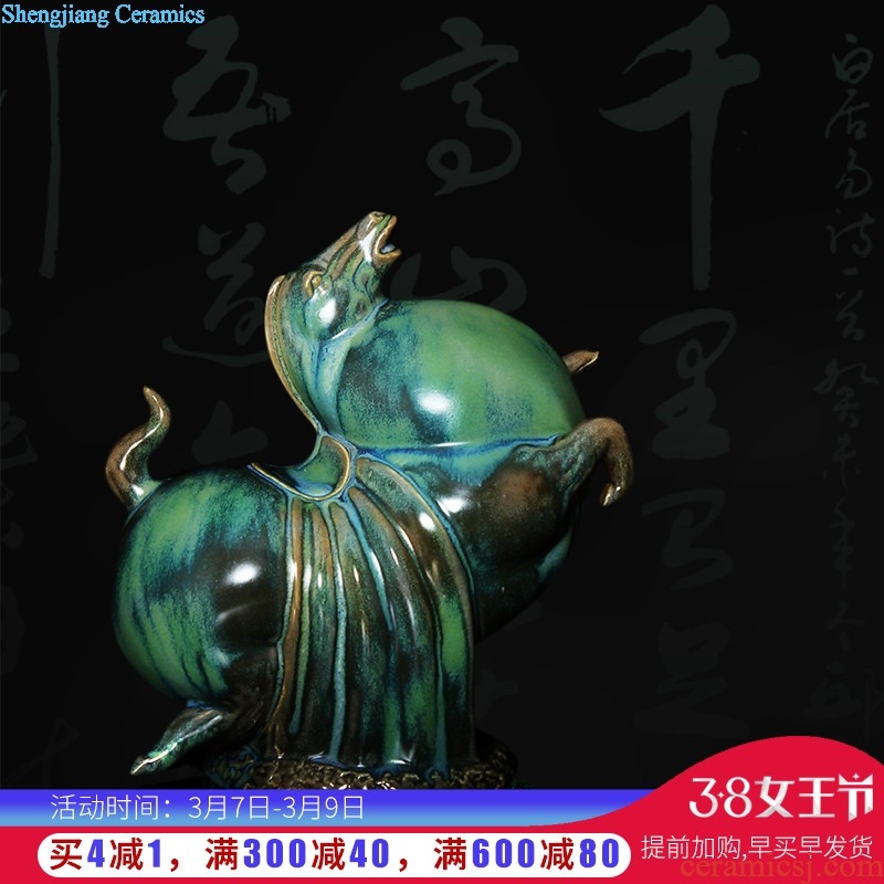 Jingdezhen ceramic sculpture f tube calligraphy and painting tube of new Chinese style decorates porch Angle of sitting room a few furnishing articles of large vase