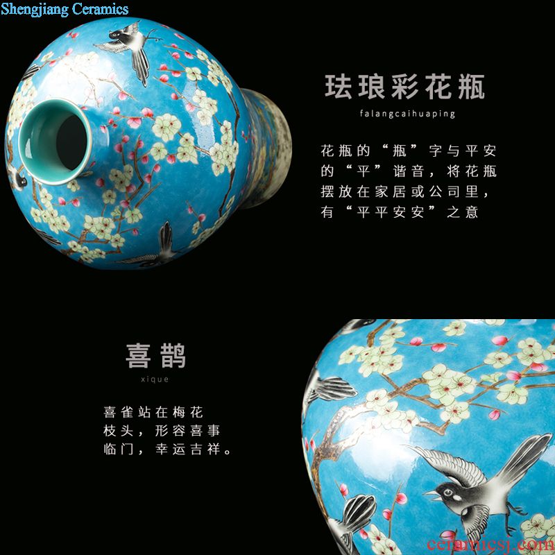 New Chinese style household jingdezhen ceramic vase decoration furnishing articles blue and white porcelain arts and crafts porcelain decoration in living room