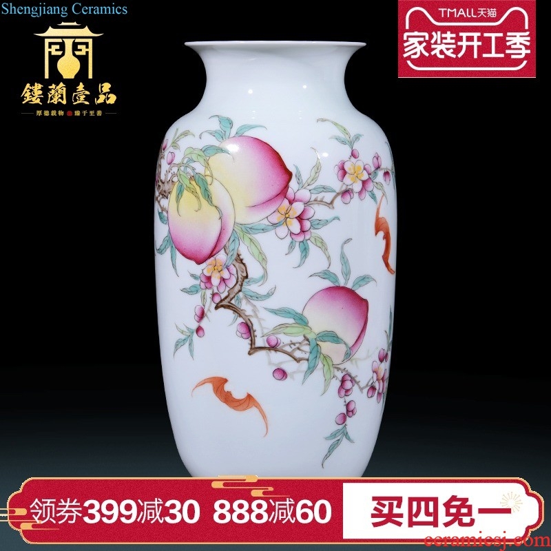 Jingdezhen ceramics Hand-painted vases furnishing articles Charactizing a fine spring New Chinese style rich ancient frame sitting room adornment ornament