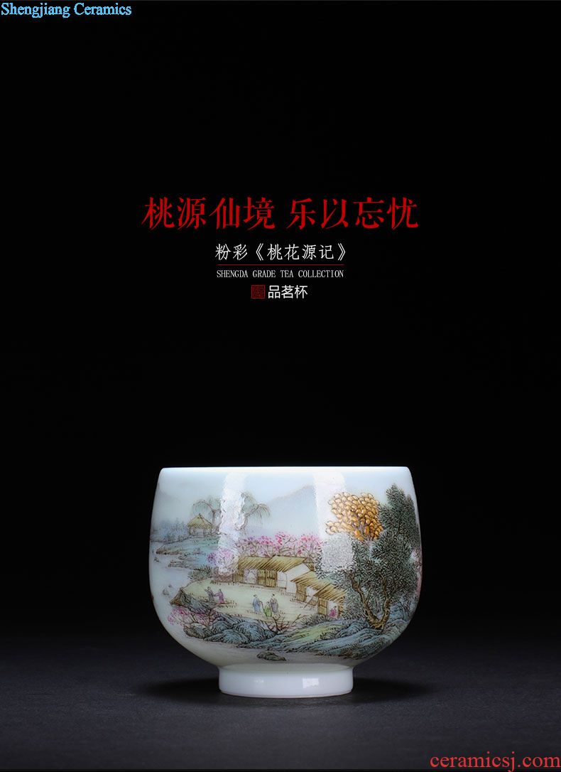 Santa teacups hand-painted ceramic kungfu amethyst glaze jingdezhen blue and white flower stone - master cup sample tea cup tea sets