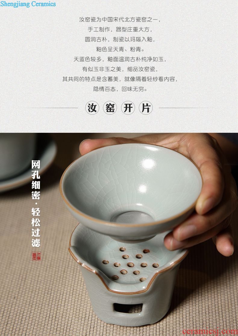 The three frequently do make a pot of bearing jingdezhen ceramic plate shadow green sweet round small craft kung fu tea S72013