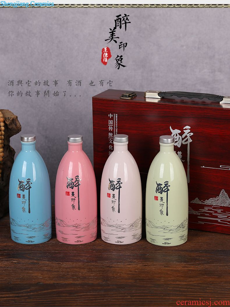 Jingdezhen ceramic barrel storage bins moistureproof insect-resistant cylinder ricer box kg30 20 jins 50 kg sealed with cover tank