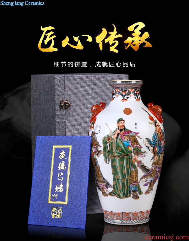 Jingdezhen ceramic vase imitation qing qianlong enamel color peacock flower implement Chinese style household adornment play furnishing articles