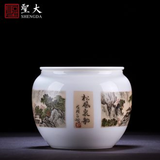 Holy big ceramic tea pot hand-painted yellow colored enamel bound to branches in grain storage POTS and POTS of jingdezhen tea service