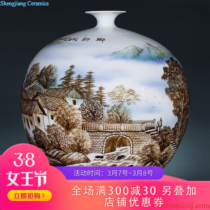 Sitting room 260 jingdezhen ceramic vase enamel paint live long and proper vase household adornment handicraft furnishing articles